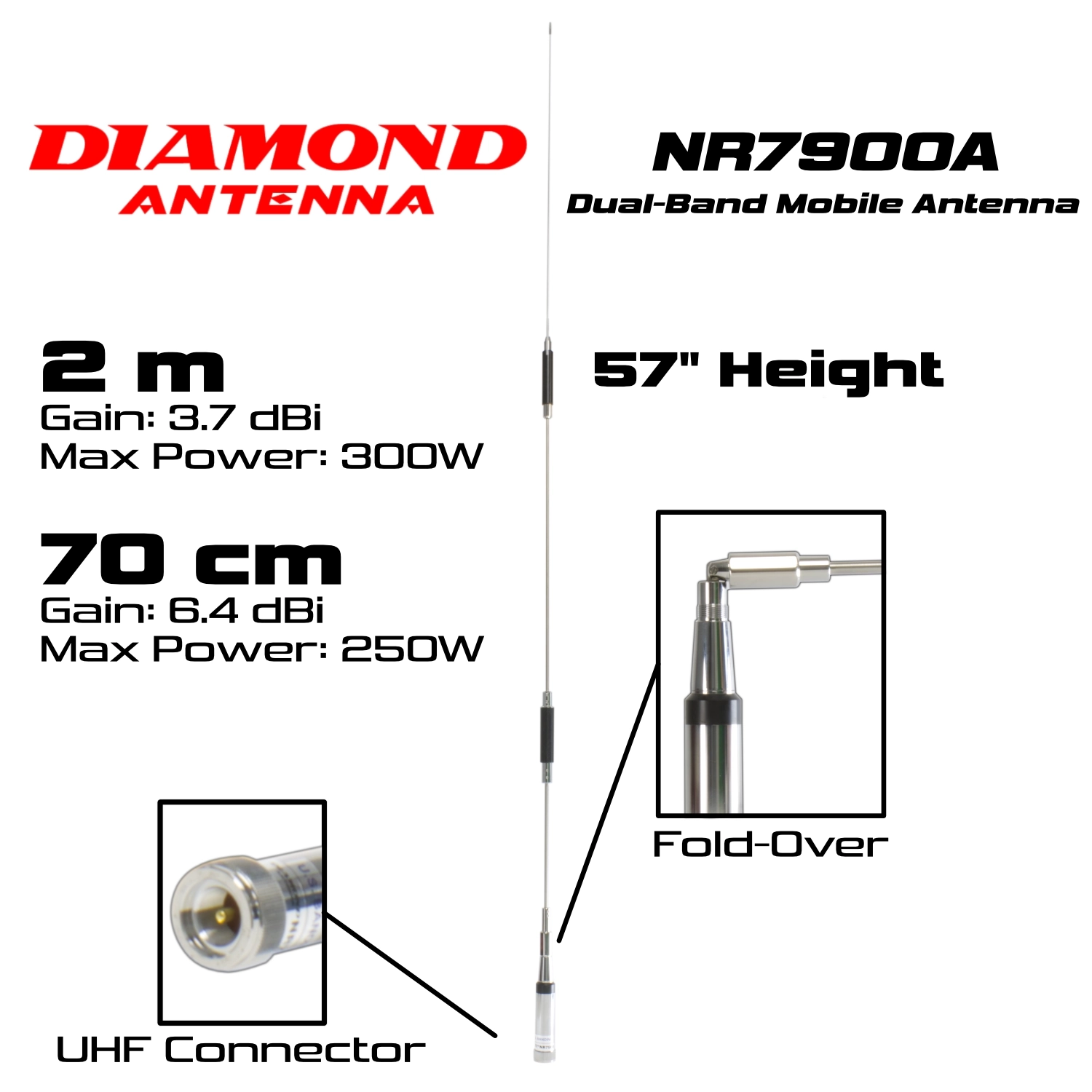 diamond antenna nr7900a mobile antenna for 2 meter 70 centimeter