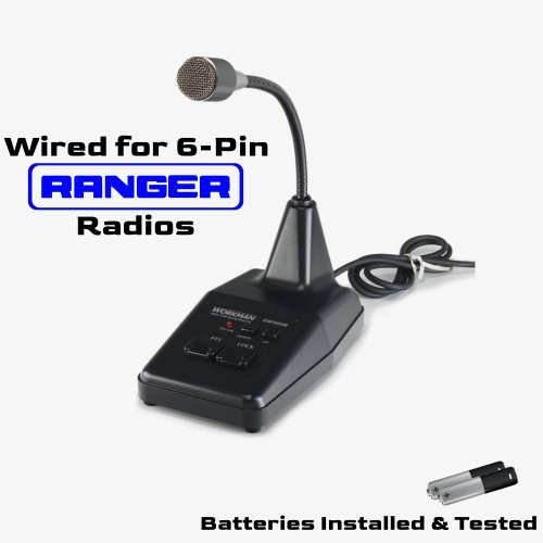 Desktop Microphone Wired for 6-Pin Ranger Radios | Includes Batteries & Testing