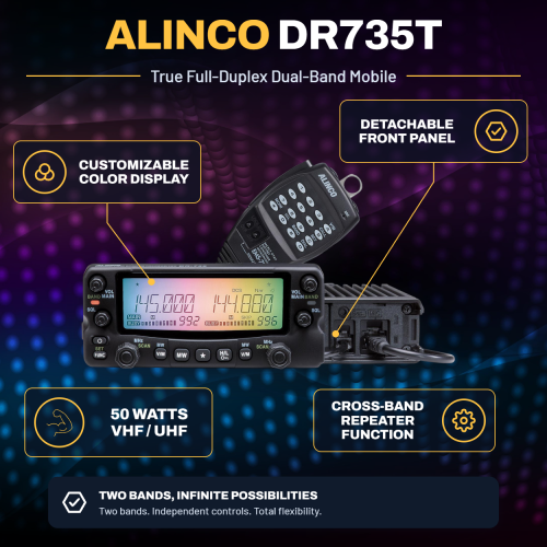 Alinco DR-735T VHF / UHF Full Duplex FM Transceiver