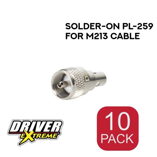 Solder-On PL-259 Connector for Driver Extreme M213 Cable - 4 Pack