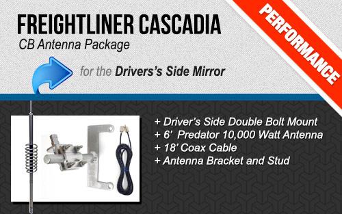 Freightliner Cascadia Mirror Arm Antenna Package with Predator