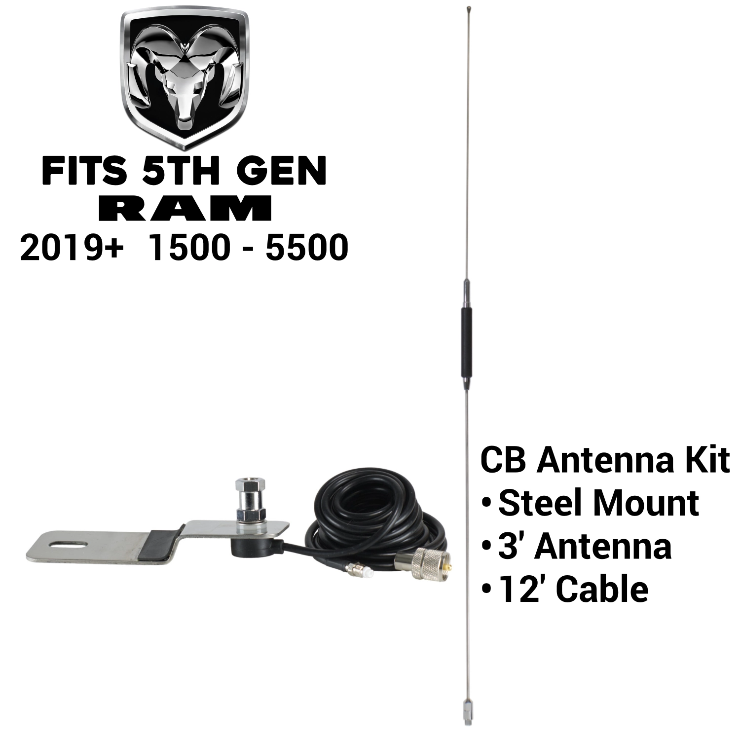 Dodge Ram CB Antenna Mount and Antenna