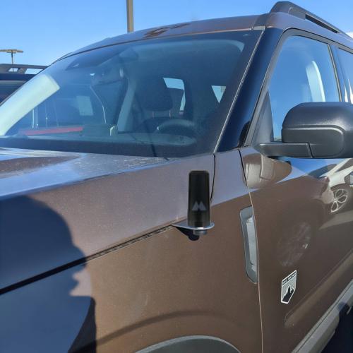 low profile GMRS antenna mounted to a ford bronco sport