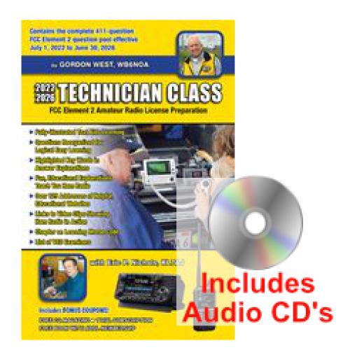<b>Get Your 1st Ham License!</b> Technician Class Study Book and Audio CD's 2022 - 2026
