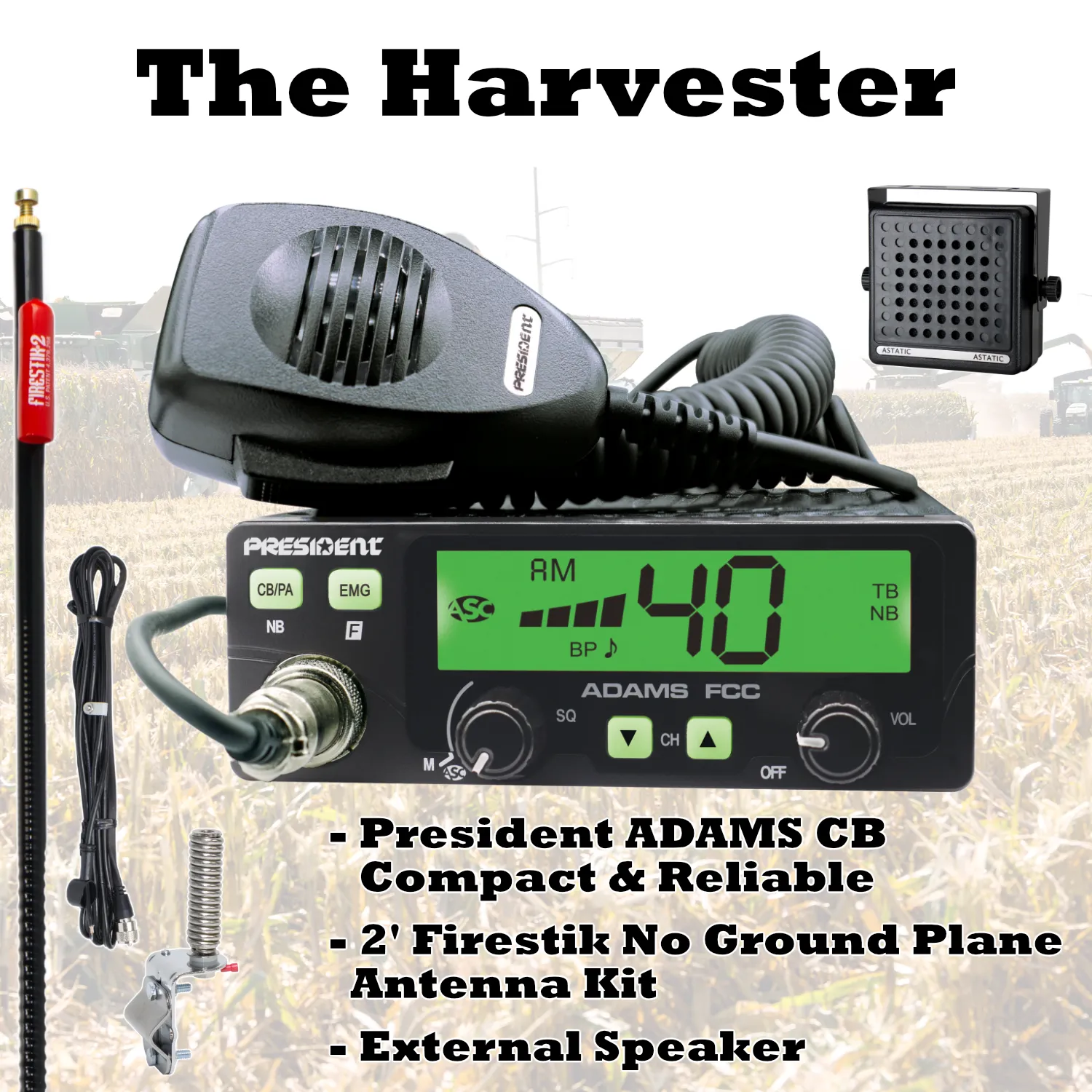 The Harvester CB Radio and Antenna Package for Farming and Combines