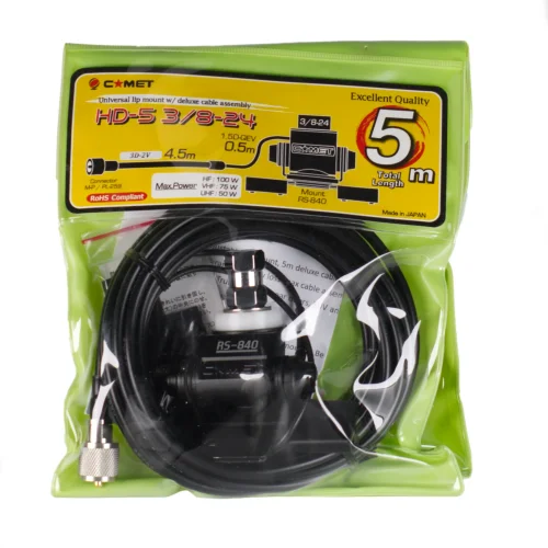 Packaging for the Comet HD-5N 3/8-24 threaded mount and cable