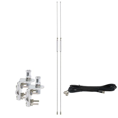 Hustler HQD 4 Dual co-phase CB Antenna Kit - WHITE