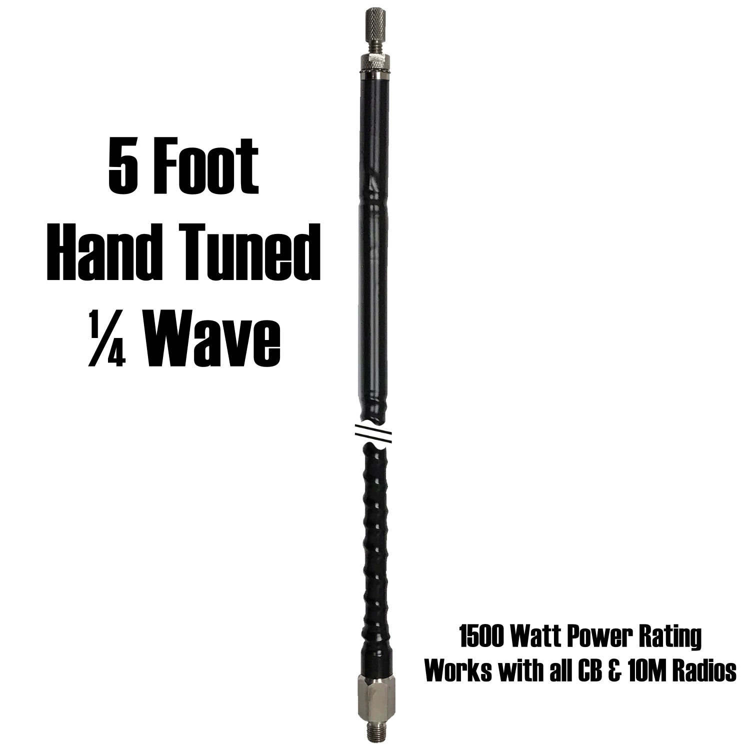Thruster MAXX 5 Foot Tunable Tip 1000 Watt CB Radio Antenna