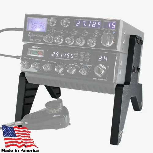 Double radio stand for highpowered 10 meter and cb radios