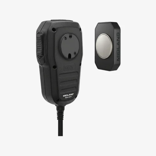 Midland MAV60 magnet mount holder used with the microphone of a MicroMobile GMRS radio