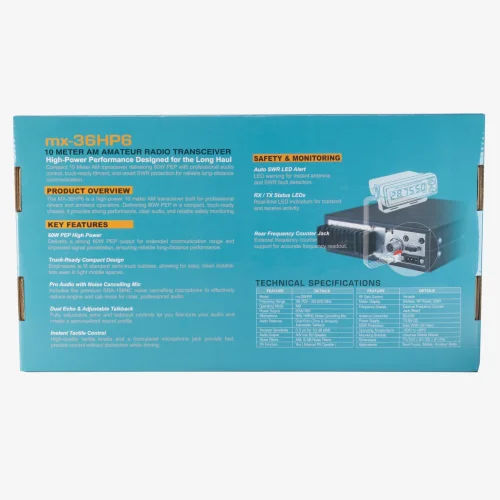 Back of the Mirage MX36HP6 display box