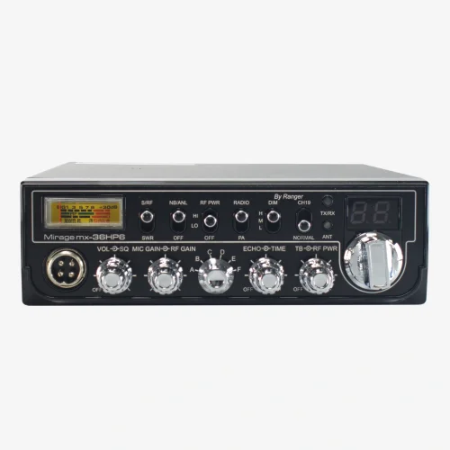 Front controls on the Mirage MX36HP6 AM mobile radio