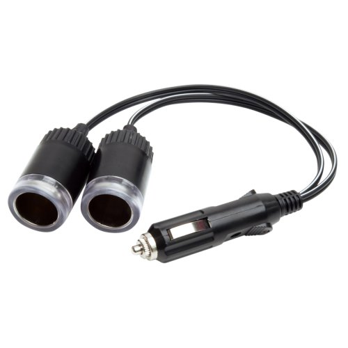 MobileSpec MS223BL 12 Volt Blue Glow 2-Socket Power Adapter