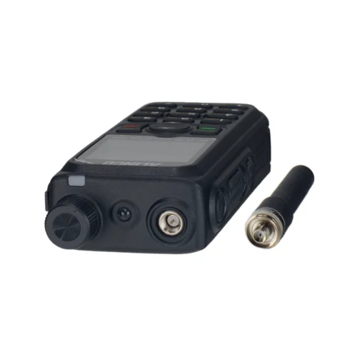 Remtronix REM-420UV sitting next to a handheld 2 meter radio showing the SMA connectors