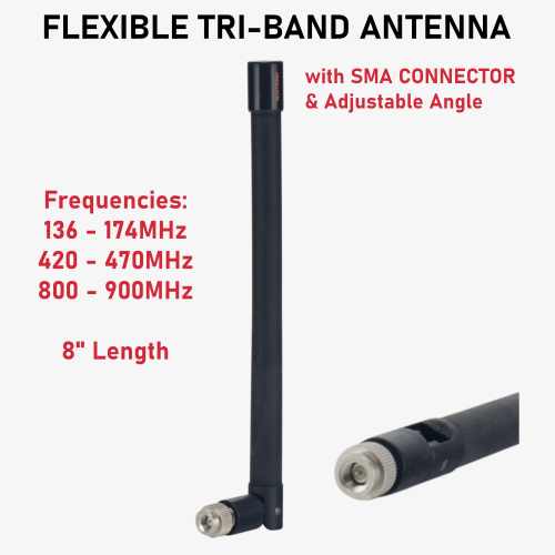 Remtronix REM-843S Rubber Ducky Style Antenna for Scanners and 2M/70cm - Adjustable Angle SMA M