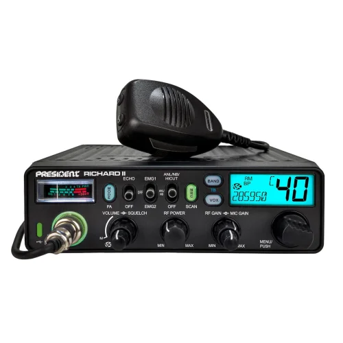 president electronics richard ii with cyan colored display