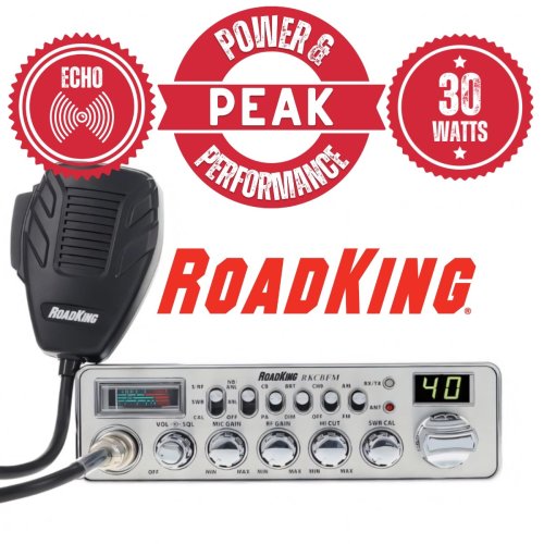 Roadking RKCBFM Classic CB Radio with Dual Mode AM-FM Bands