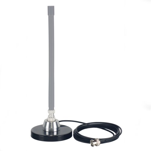 Magnetic antenna mount and coax with BNC connections for CB or ham radio