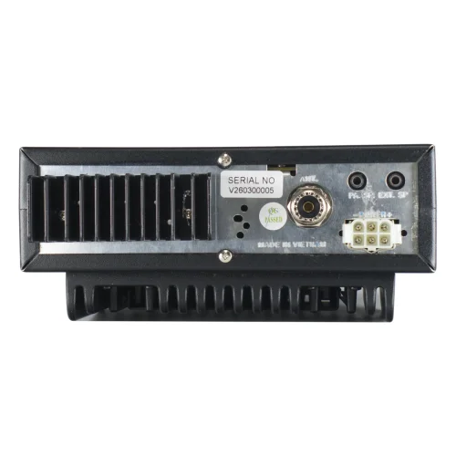 Rear of the Superstar ss99vhp showing the 6 pin power connection, external speaker, and PA jacks.