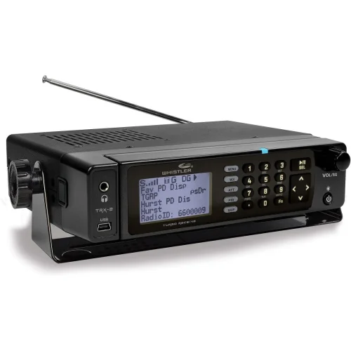 Whistler TRX-2 mobile digital scanner with telescopic antenna and mounting bracket