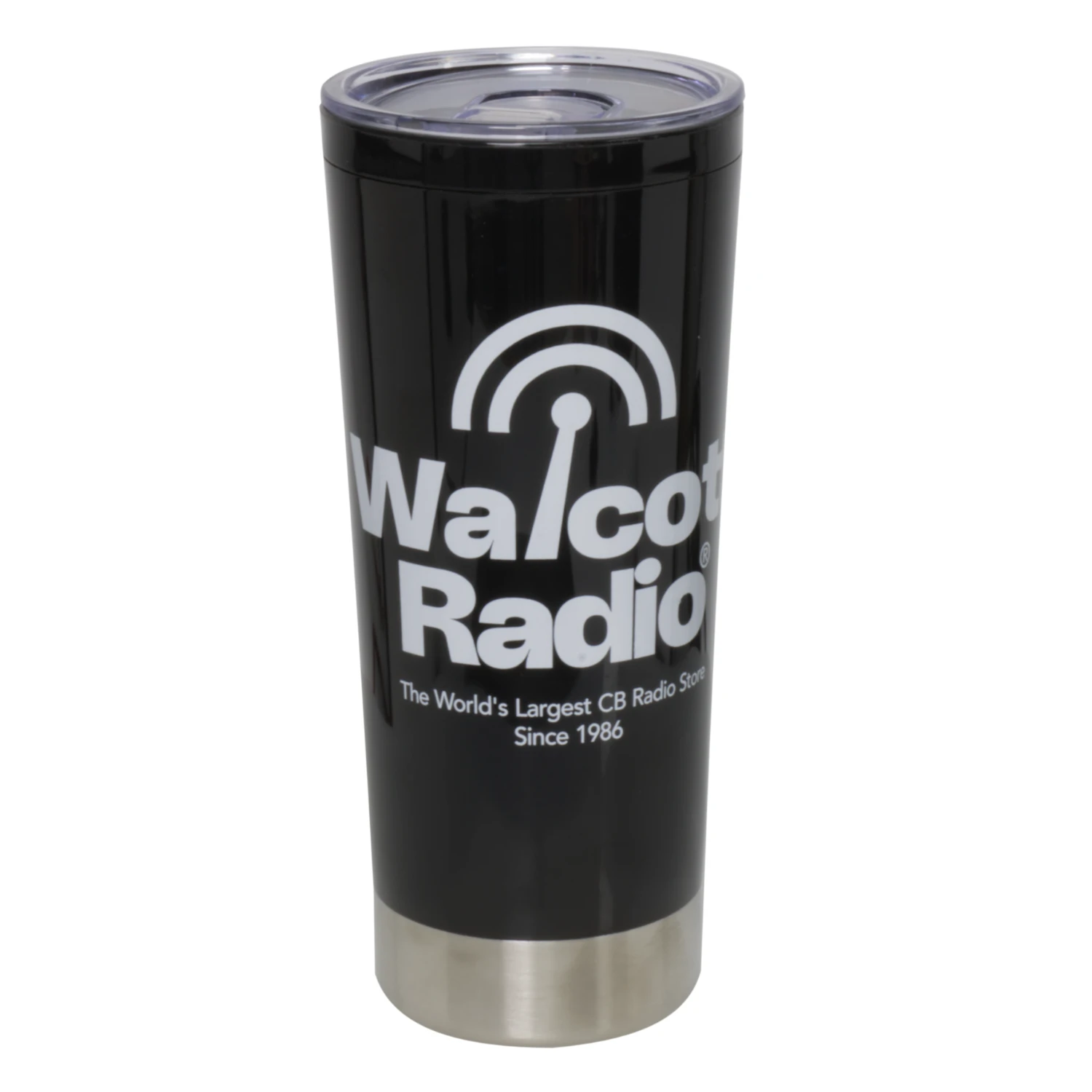 Walcott Radio 20oz plastic tumbler with sliding lid