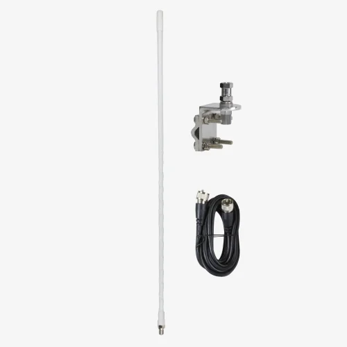 Four Foot CB Antenna Kit - White - With Coax and Mount