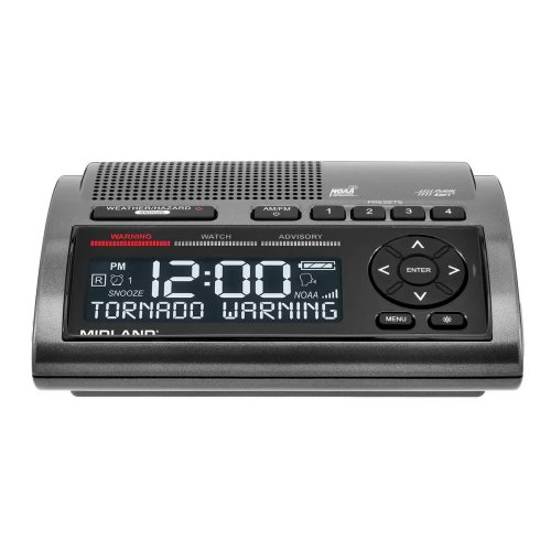 Midland WR400 deluxe NOAA weather and emergency alert radio with color alert indicators and alarm clock