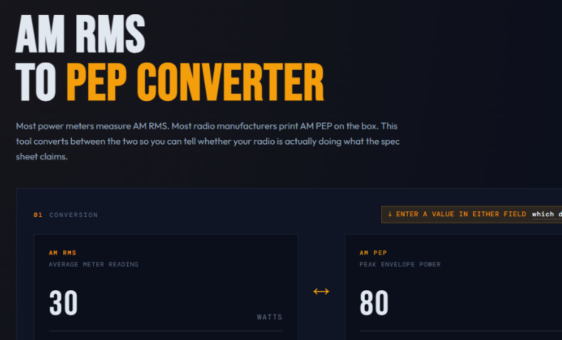 AM PeP to RMS Converter screenshot